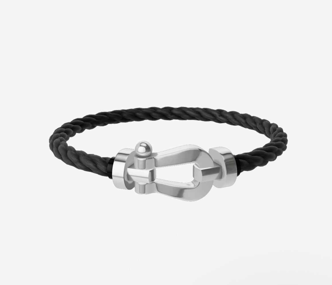 Bracelet Fred noir et argent
