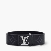 Bracelet LV en cuir noir