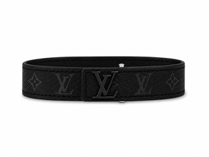 Bracelet LV en cuir noir