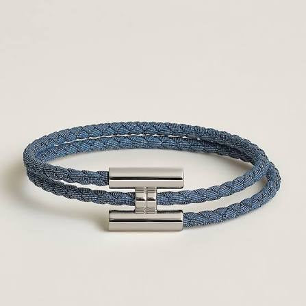 Bracelet Hermès bleu et argenté