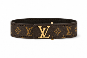 Bracelet LV en cuir marron