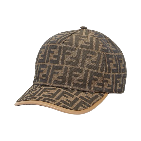 Casquette de baseball en tissu jacquard FF brun